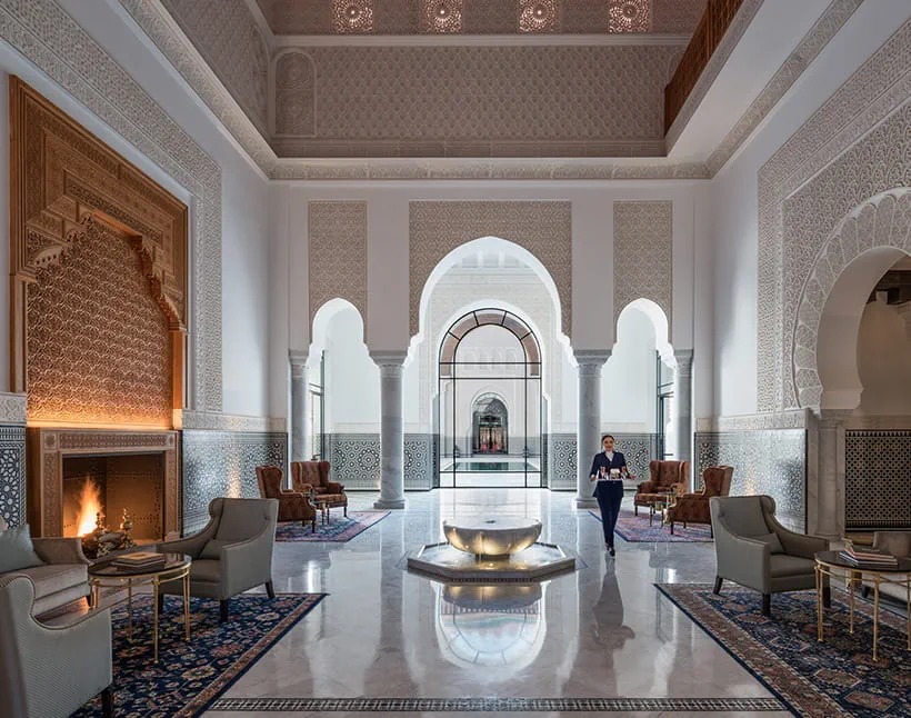 Luxurious lobby at The Oberoi, Marrakech – a 5-star resort. Luxurious lobby at The Oberoi, Marrakech – a 5-star resort.